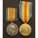 WW1 British War medal to 70613 Pte R Guest, Notts & Derby Regt complete with ribbon and a Victory