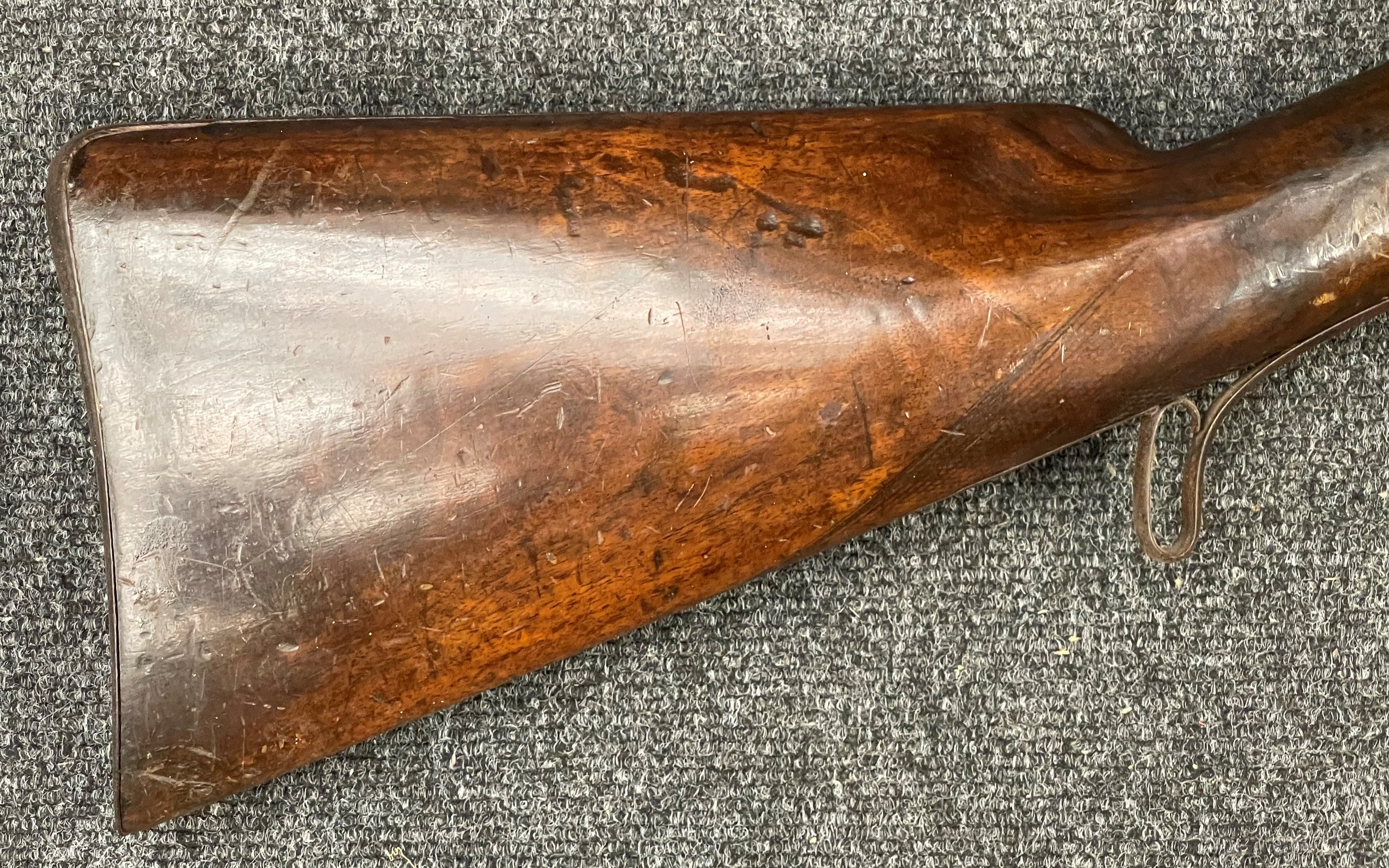 9 Bore Percussion Cap Muzzle Loading Single Barrel Shotgun with 101cm long barrel. No makers mark or - Image 10 of 17