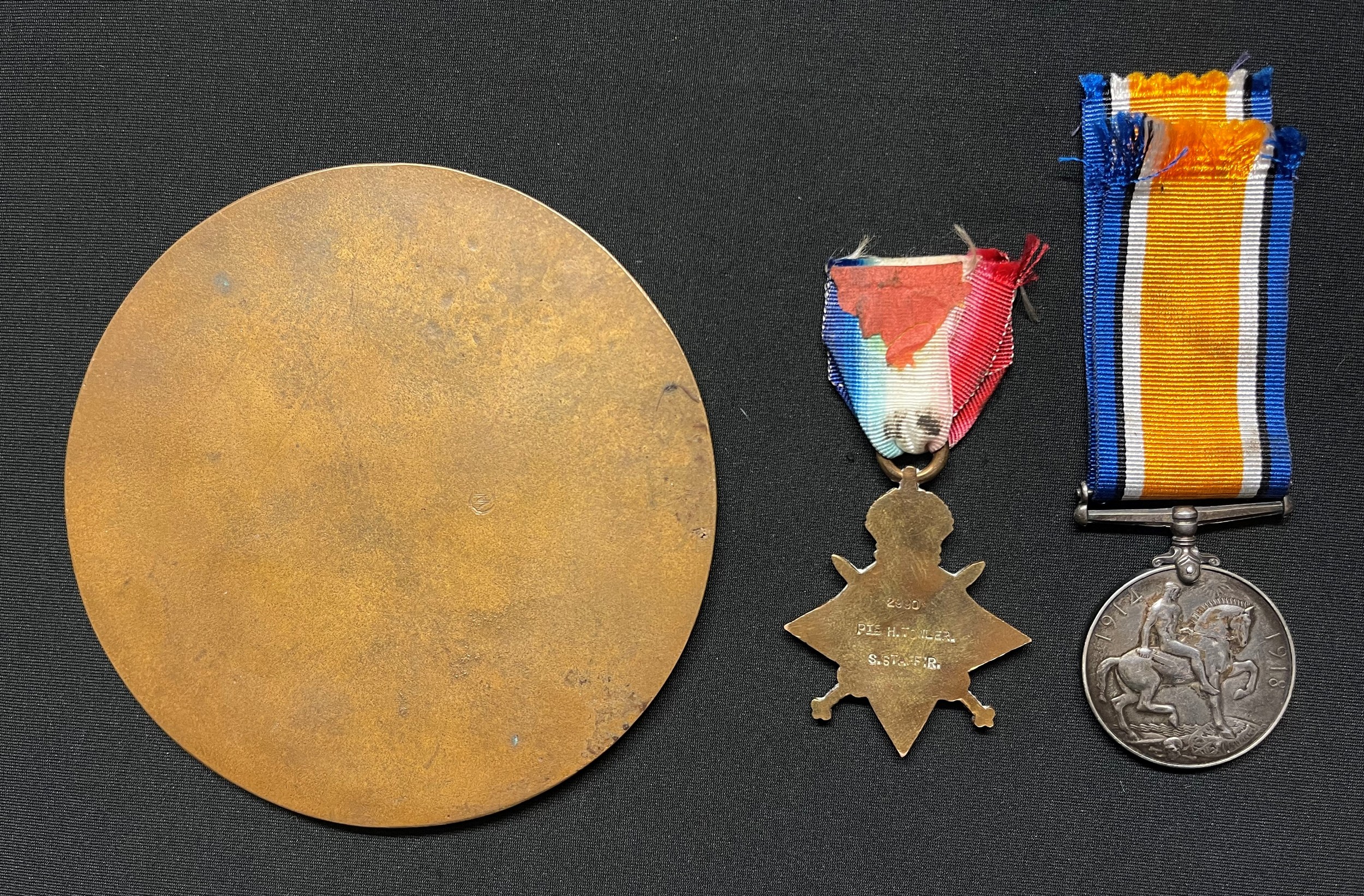 WW1 British Death Plaque and 1914-15 Star and British War Medal to 2990 Pte Herbert Towler, 6th - Image 2 of 4