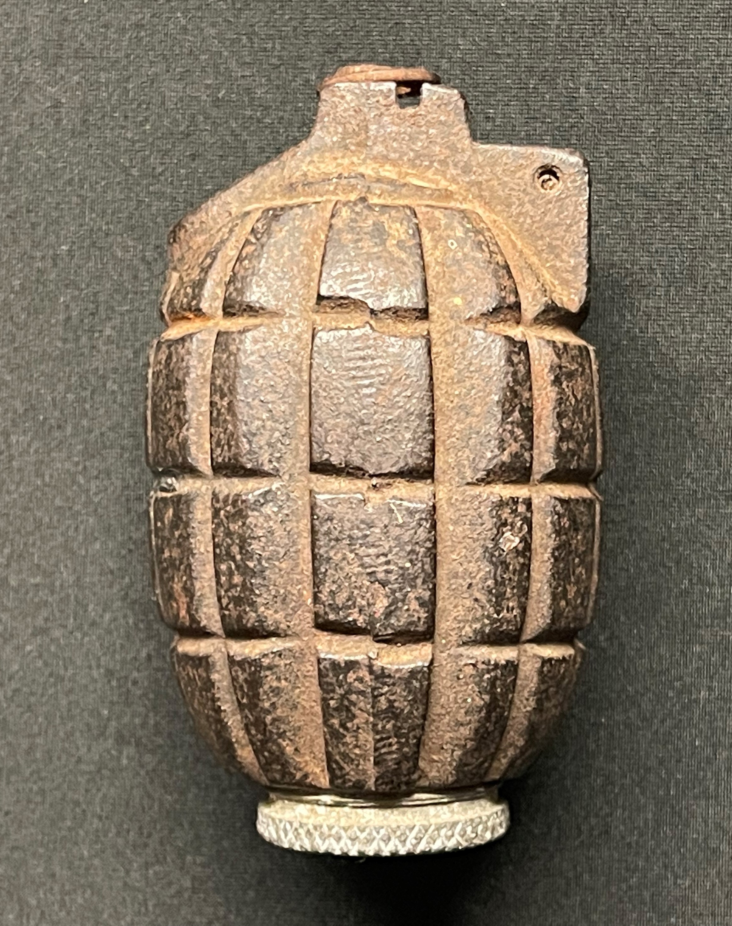 WW1 British No5 Mills Grenade. INERT & FFE. Baseplate marked No.5 MkI and dated 9/15. Maker