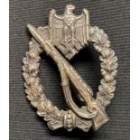 WW2 Third Reich Infanterie Sturmabzeichen in Silber. Infantry Assault badge in silver. Maker