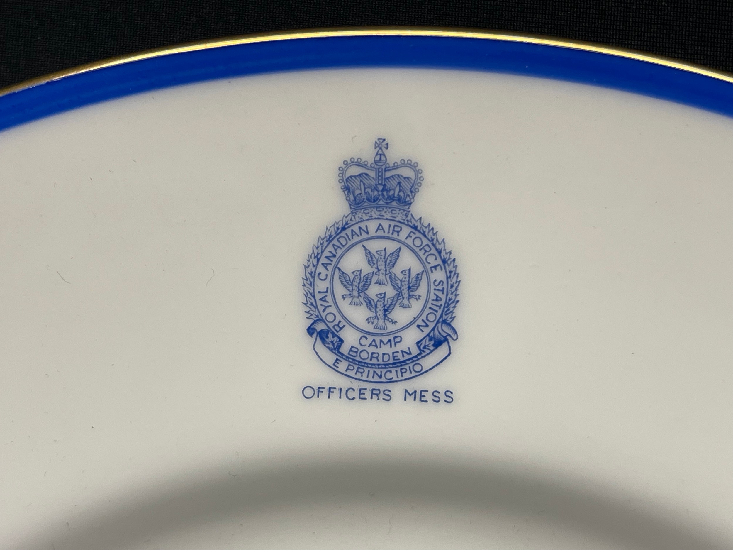 Royal Candian Air Force Officers Mess (Camp Borden) dinner plate, by Minton, with applied paper - Image 2 of 5