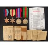 WW2 British Medal Group to K Teanby comprising of 1939-45 Star, Africa Star, War Medal and Defence