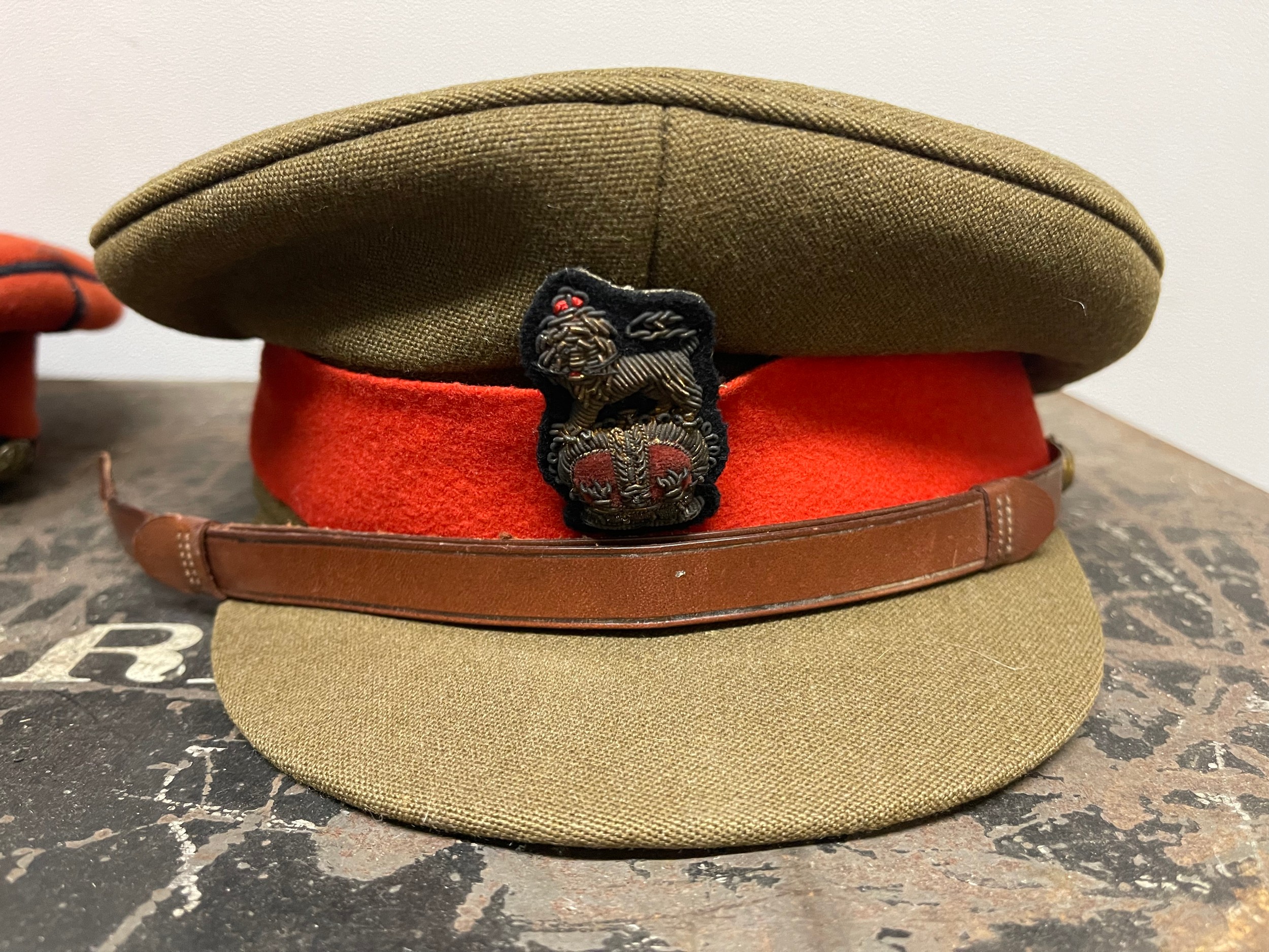 A collection of British Service Dress Caps: General Staff Officers Cap with bullion wire cap badge - Image 5 of 7