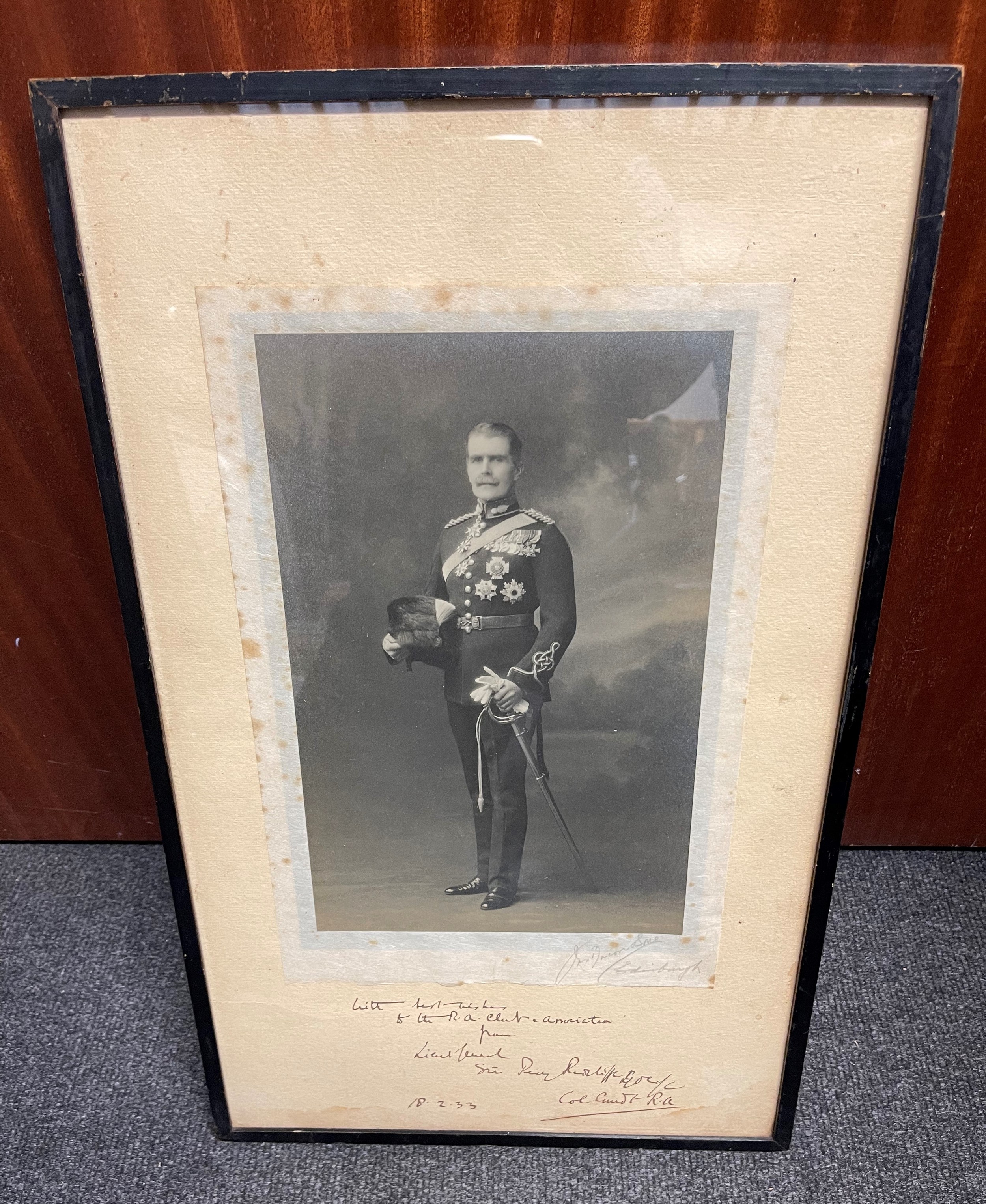 A large black and white full length photographic portrait of General Sir Percy Pollexfen de