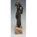 Titze (Austrian fl. 1900-1920), a cold painted bronze, of an Arab water carrier, in the