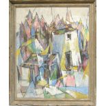 *. Voijard (Cubist, 20th century) Abstraction signed and dated 63, oil on canvas, 80cm x 63cm