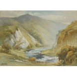 Harold Gresley (1892 - 1967) Thorpe Cloud & The Sleeping Stones, Dovedale, Derbyshire signed, titled