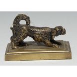 English School (first-half, 19th century), a gilt-patinated bronze, of a ferocious dog,