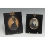 English School (19th century), a portrait miniature, of W Neville (1793 - 1835), London Mch (sic)