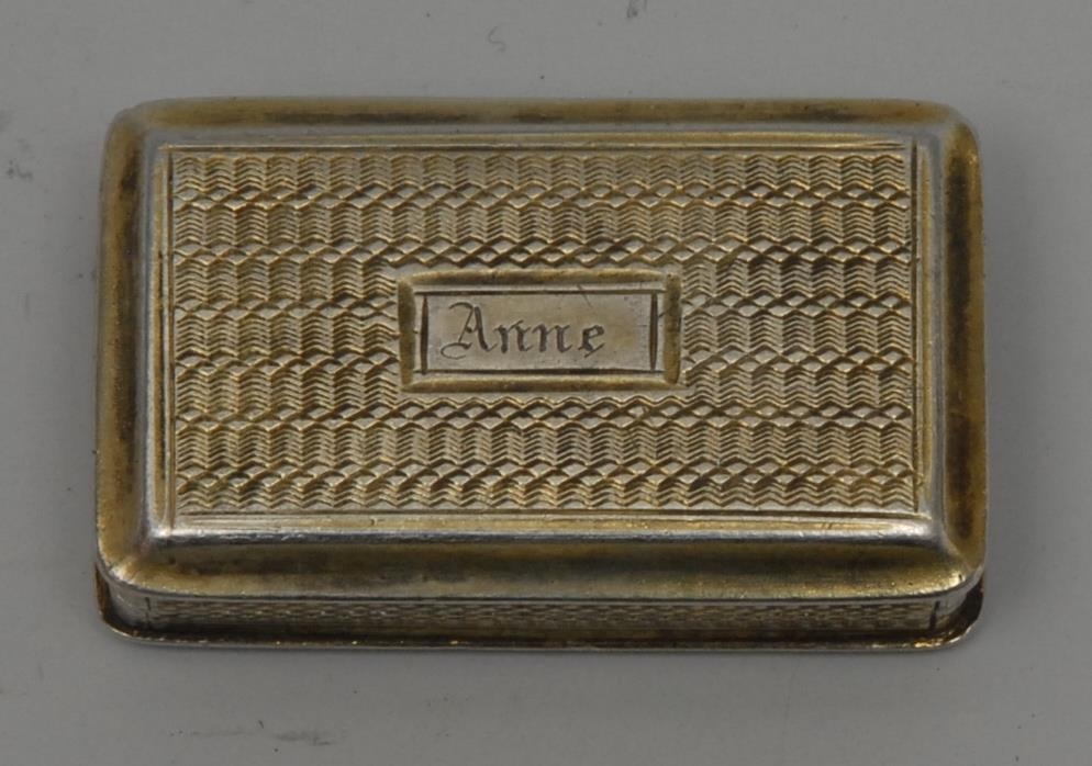 A rare George IV silver-gilt rounded rectangular castle top vinaigrette, the hinged cover embossed - Image 2 of 3