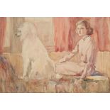 C*** Stuart (British School, early 20th century) A Lady of Fashion and her Poodle signed and dated