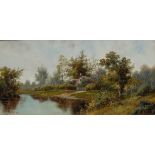 H**B** Davies (early 20th century) A Pair, Countryside Landscapes signed, dated 1902, oils on