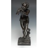 Édouard Drouot (1859-1945), a brown patinated bronze, Pan, signed in the maquette, 46cm high