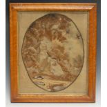 A George III silk picture, depicting St James, 41cm x 33cm