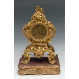 A 19th century Louis XIV Revival ormolu mantel clock, 7.5cm gilt-brass dial inscribed Rouilly &