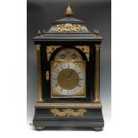 A substantial Victorian gilt-metal mounted ebonised repeating musical bracket clock, in the George