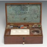 A George III mahogany artist's box, by T J Morris of London and Birmingham, Manufacturer of