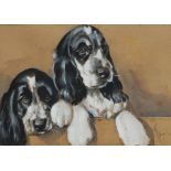 W.A. Remy (early 20th century) A pair of Spaniels signed, watercolour and gouache, 24cm x 34cm