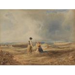 Anthony Vandyke Copley Fielding (1787-1855) Harvesting watercolour, 17.5cm x 22cm