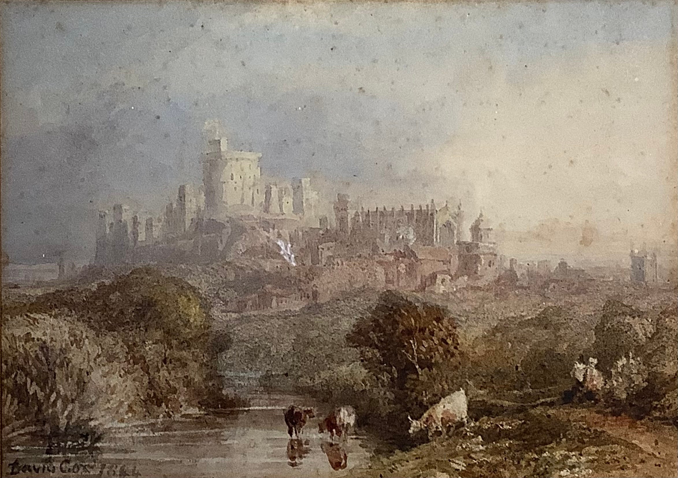 David Cox Junior (1809-1885) Windsor Castle signed, dated 1866, watercolour, 12.5cm x 17.5cm