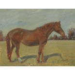 A. Horsley (20th century) Equine Portrait, Queenie signed and titled, oil on board, 22cm x 28cm