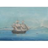Marine School (mid-19th century) H.M.S. Chessy in the Bay of Naples, 1859 indistinctly inscribed