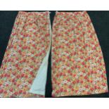 A pair of Laura Ashley floral design curtains, MCMXCIV, each curtain measuring 226cm long x 292cm