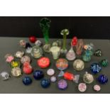 Paperweights - a collection of millefiori and other glass papeweights inc Mdina, Murano,
