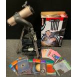 A Tasco Starguide 114mm reflector telescope, boxed with stand; Vision king astronomical telescope;