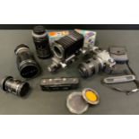 Camera equipment and accessories - 35mm photography - Pentax ME Super, with 40-80mm macro lens;