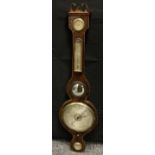 A 19th century mahogany wheel barometer, mercury thermometer, the level inscribed Christian,