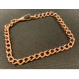 A 9ct gold fine link Albert chain bracelet, 21cm long, 13.7g