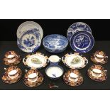 A Royal Albert Heirloom pattern six setting tea set; Copeland Spode Italian bowl ; plates etc