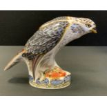 A Royal Crown Derby paperweight, The Osprey, gold stopper. printed mark