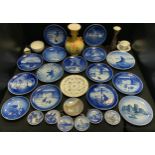 Continental Ceramics - a Royal Bunn vase, Royal Copenhagen plates, trinket dishes etc