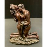 A bronzed group, Lovers, 28.5cm high