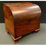A 19th century mahogany decanter box, cabriole legs, 27cm high, 27cm wide, c.1860 (no interior)