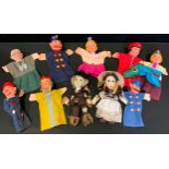 Puppets - a Southern TV Worzel Gummidge finger puppet Another Aunt Sally; 1960s glove puppets Mr