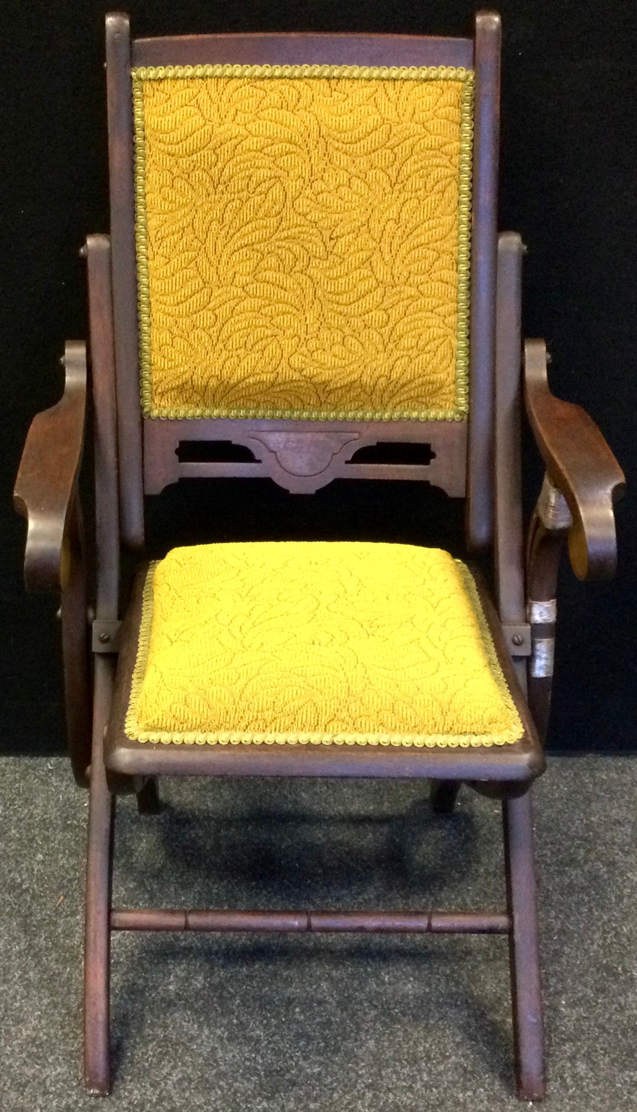 A late Victorian mahogany Art Nouveau steaming chair, scrolling arms, 89cm high - Image 2 of 3