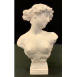 A cast plaster bust, of a classical lady, 3cm high