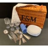 A Fortnum and Mason picnic hamper and contents