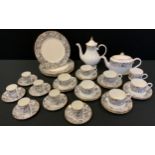 A Royal Duchy tea and coffee service, for six, comprising teapot, coffee pot, large cups, smaller