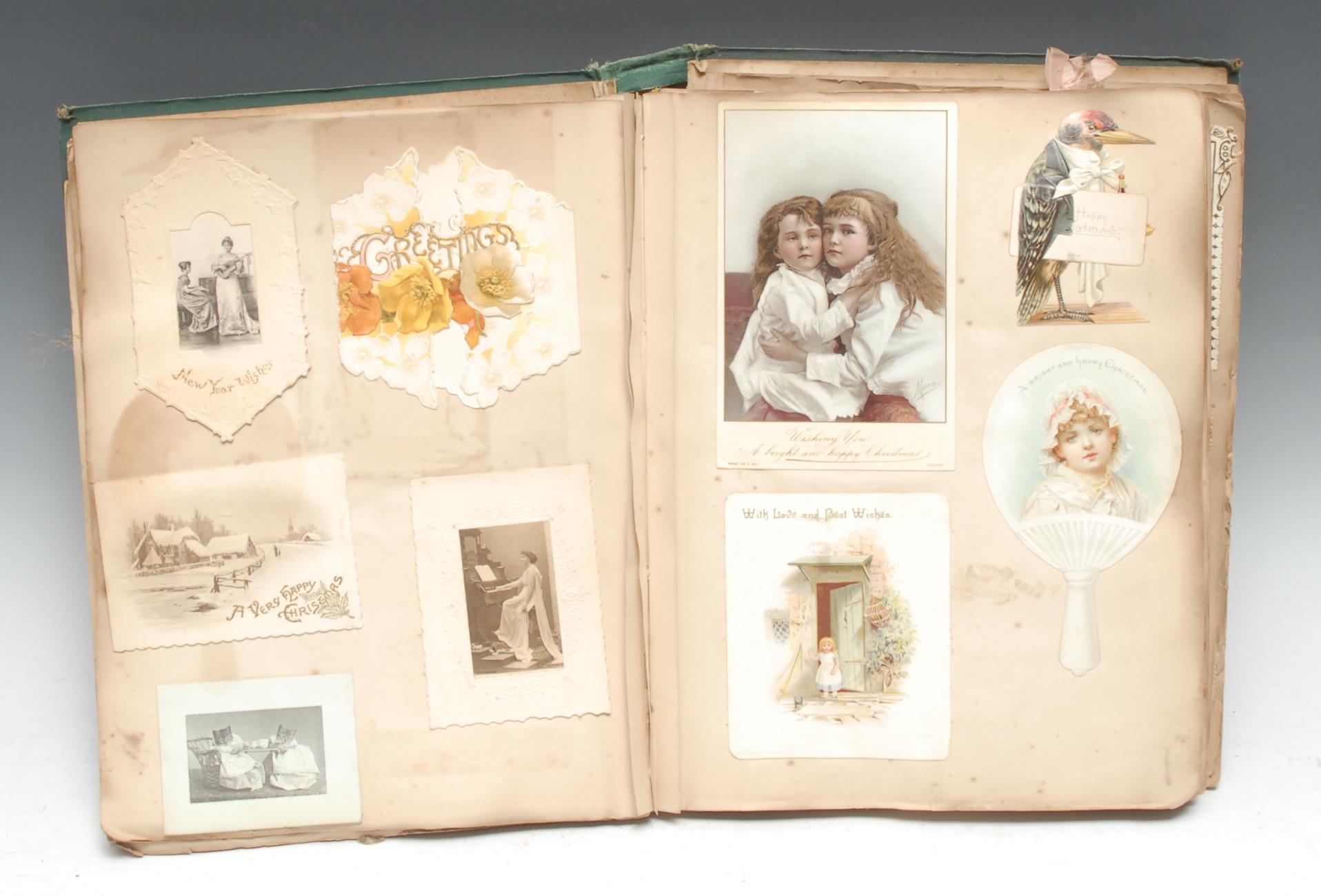 A 19th century scrap album, compiled by Maud H ** c.1887 and passed on to Jack Allsopp c.1901, - Image 4 of 4