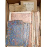 Bookbinding - a quantity of early 19th century and later hand-marbled endpapers, various colours and