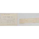 Royalty - Edward VII (1841-1910), his ink manuscript autograph, (1); an envelope addressed and
