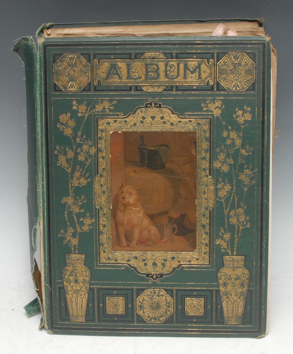 A 19th century scrap album, compiled by Maud H ** c.1887 and passed on to Jack Allsopp c.1901,