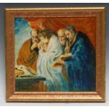 After the Old Master (20th century) The Four Evangelists by Jacob Jordaens oil on canvas, laid on