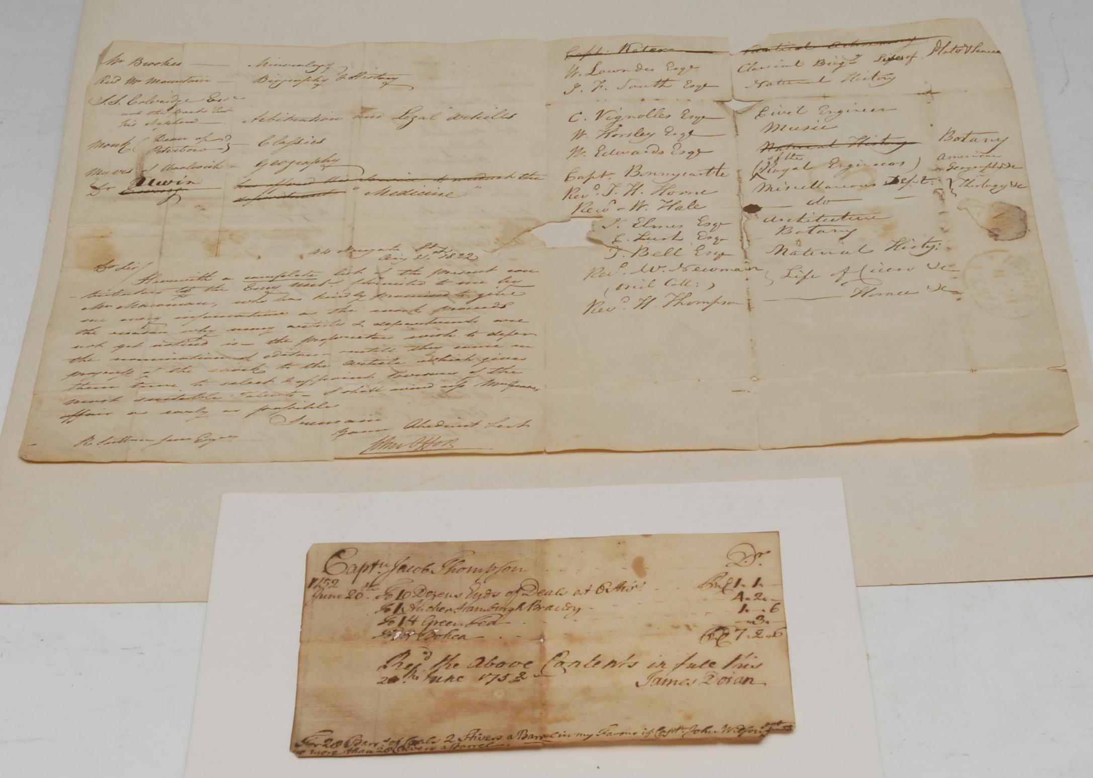 Accounting and the Enlightenment in Georgian England - a George IV 3pp ink manuscript ALS, addressed