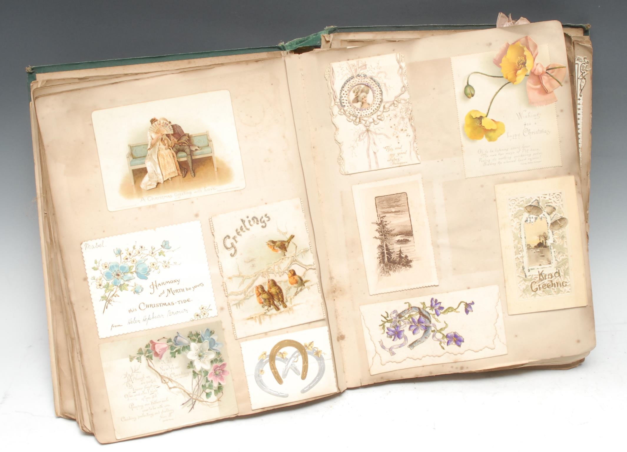 A 19th century scrap album, compiled by Maud H ** c.1887 and passed on to Jack Allsopp c.1901, - Image 3 of 4